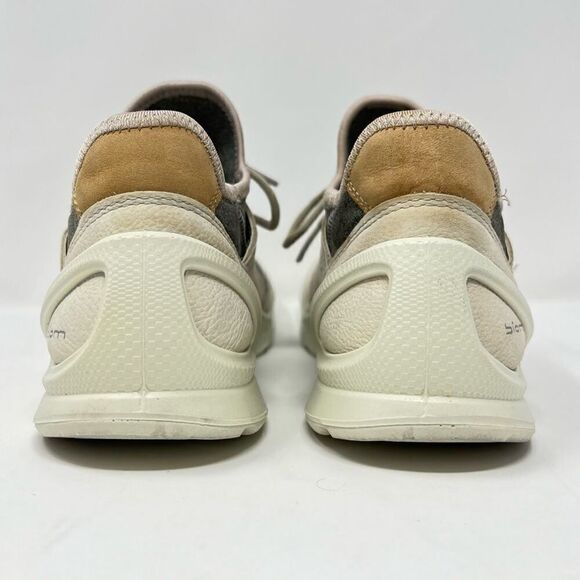 ECCO Biom Street Lace Gravel Wild Dove Gray and Cream Leather Sneaker Size 6.5 - Picture 9 of 11